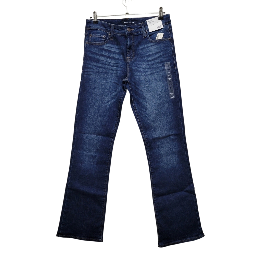 AEROPOSTALE Mid Rise Bootcut Jeans 10R Dark Wash Stretch
